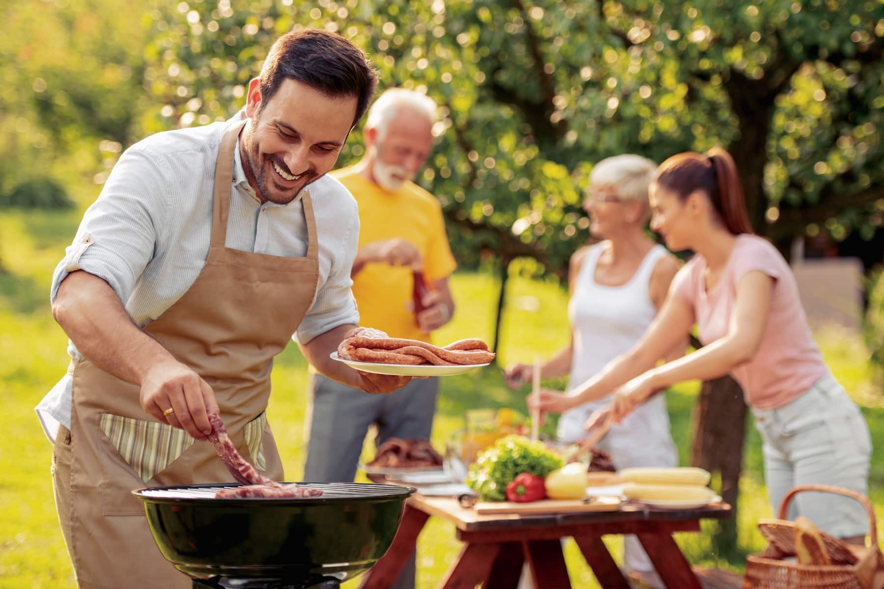 Event treatments represented by family barbeque